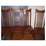 4 oak tall back chairs