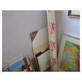 Art supplies, canvases, sketch pads, etc