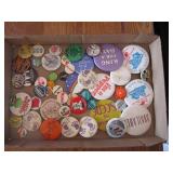 Assorted pinback buttons