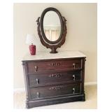 Victorian Marble Top Mirror Dresser