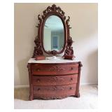 Victorian Mirror Marble Top Dresser