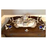 Silver Plate Tea Set & Sterling Silver