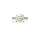 14K WHITE GOLD & 3.17CTW DIAMOND ENGAGEMENT RING