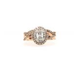 14K ROSE GOLD .71CTW DIAMOND HALO WEDDING RING SET