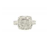 10K WHITE GOLD 1.20CTW DIAMOND HALO ENGAGEMENT RING