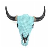 TURQUOISE EMBELLISHED STEER SKULL