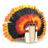 BUFFY SAM NAVAJO FIRE BALL HEADDRESS WAR BONNET
