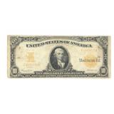 SCARCE!! 1907 TEN DOLLAR GOLD CERTIFICATE LARGE NOTE FR. 1172
