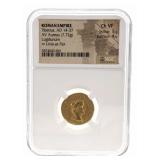 AD 14-37 ROMAN EMPIRE TIBERIUS, LUGDUNUM RV LIVIA AS PAX NGC CH VF