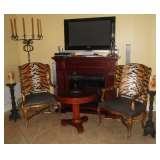 PAIR - RALPH LAUREN CHAIRS - ZEBRA W/LEATHER SEATS - ORIGINAL: $ 7,800 EACH - ASKING: $ 2,200 EACH