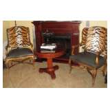 PAIR - RALPH LAUREN CHAIRS - ZEBRA W/LEATHER SEATS - ORIGINAL: $ 7,800 EACH - ASKING: $ 2,200 EACH
