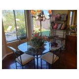 Glass-Top Breakfast Table, Padded Chairs
