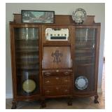 Beautiful antique oak double secretary