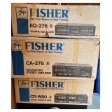 the boxes for the stereo equipment
