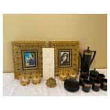 Brass Style Frames/Brandy Glasses