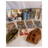 Comics and Baseball Mitt