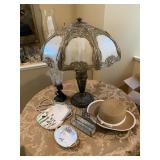 Tiffany Style Lamp with Beautiful Beaded Purse