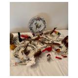 Christmas Birds and Plates
