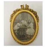 1008	ANTIQUE GILT OVAL FRAME W/PHOTO OF 3 YOUNG GIRLS, 7 1/2 IN X 5 1/2 IN	50	100	25	PLEASE PAY ATTE