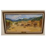 1049	OIL ON BOARD BY DEICK SCHISLER TITLED WESTERN TOWN, 34 IN X 19 IN OVERALL	100	200	50	PLEASE PAY