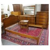 1051	FRENCH PROVINCIAL 4 PIECE BEDROOM SET, FULL SIZE BED, FINISH WEAR ON LOWER CHEST TOP	200	400	10