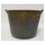 1068	BRASS JELLY BUCKET W/WROUGHT IRON HANDLE, 14 1/2 DIAMETER, 11 IN HIGH	50	100	20	PLEASE PAY ATTE