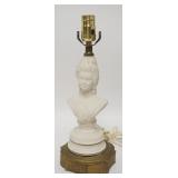 1102	BISQUE LAMP BUST OF A WOMAN ON A BRASS BASE. 14 1/2 IN H 	50	100	20	PLEASE PAY ATTENTION FOR DA