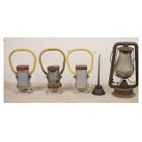 1125	THREE BATTERY OPERATED RAILROAD LANTERNS A BARN LANTERN & AN OIL CAN 	40	80	10	PLEASE PAY ATTEN