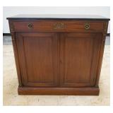 1130	KITTINGER 1 DRAWER, 2 DOOR SERVER W/BRONZE MOUNTS & EBONIZED TOP, TOP HAS WEAR, 40 1/4 IN WIDE 