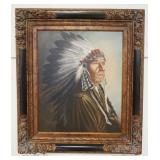1132	AMERICAN INDIAN CHIEF PAINTING SIGNED S GARCIA, 29 IN X 33 IN	150	300	75	PLEASE PAY ATTENTION F