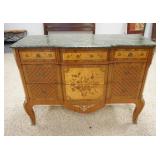 1140	MARBLE TOP INLAID 3 DRAWER CHEST W/BRONZE MOUNTS, 48 IN WIDE X 19 IN DEEP X 26 IN HIGH	200	400	
