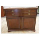 1219	ANTIQUE MAHOGANY COVERED BASE, 2 DRAWER, 2 DOOR 48 IN W 40 IN H 22 IN DEEP  	50	100	20	PLEASE P