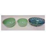 1222	LOT FIREKING JADITE MIXING BOWLS & CARNIVAL GLASS BOWL	25	50	10	PLEASE PAY ATTENTION FOR DAILY 