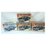 1005	LOT OF 4 AMT CHEVERLOT MODEL CAR KITS, KITS ARE POSSIBLY COMPLETE, NOT GUARENTEED	50	100	10	PLE