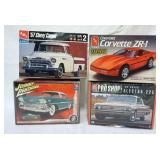 1007	LOT OF 4 AMT ERTL MODEL CAR KITS, INCLUDING CHEVY, BUICK, AND JOHNNY LIGHTING, ETC, KITS ARE PO
