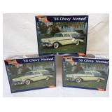 1010	LOT OF 3 REVELL MONOGRAM SEALED MODEL CAR KITS, SEALED 56 CHEVY NOMAD	50	100	10	PLEASE PAY ATTE