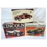 1031	LOT OF 3 MPC MODEL KITS, CHRYSLER ROADSTER, IMPERIAL & LINCOLN ROADSTER, KITS ARE POSSIBLY COMP