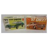 1046	LOT OF 2 AMT CAR MODEL KITS, 77 FORD PINTO & 57 CHEVY, KITS ARE POSSIBLY COMPLETE, NOT GUARENTE