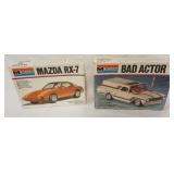 1053	MONOGRAM MODEL KIT LOT, MAZDA RX-7, & BAD ACTOR, KITS ARE POSSIBLY COMPLETE, NOT GUARENTEED	50	