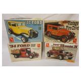 1056	LOT OF 4 AMT MODEL CAR KITS, VINTAGE FIRE CHIEF 