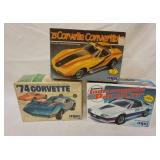 1057	MPC LOT OF 3 MODEL CAR KITS, 