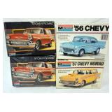 1071	LOT OF 4 MODEL CAR KITS, 56-57 CHEVY. KITS ARE POSSIBLY COMPLETE, NOT GUARANTEED	50	100	10	PLEA