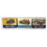 1085	LOT OF 3 HUBLEY METAL CAR KITS. KITS ARE POSSIBLY COMPLETE, NOT GUARANTEED	50	100	10	PLEASE PAY