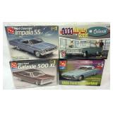 1101	LOT OF 4 AMT ERTLE MODEL CAR KITS. KITS ARE POSSIBLY COMPLETE, NOT GUARANTEED	50	100	10	PLEASE 