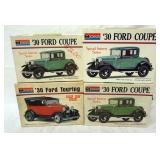 1129	LOT OF 4 MONOGRAM MODEL CAR KITS. KITS ARE POSSIBLY COMPLETE, NOT GUARANTEED	50	100	10	PLEASE P