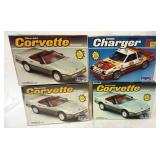 1151	MPC LOT OF 4 MODEL CAR KITS. KITS ARE POSSIBLY COMPLETE, NOT GUARANTEED. 1 SEALED	50	100	10	PLE