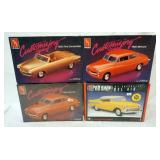 1155	LOT OF 4 AMT ERTL MODEL CAR KITS. KITS ARE POSSIBLY COMPLETE, NOT GUARANTEED. 2 SEALED	50	100	1