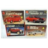 1172	LOT OF 4 AMT AND ERTL MODEL CAR KITS. KITS ARE POSSIBLY COMPLETE, NOT GUARANTEED	50	100	10	PLEA