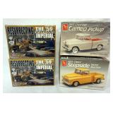 1177	LOT OF 4 AMT AND ERTL MODEL CAR KITS, 1 SEALED. KITS ARE POSSIBLY COMPLETE, NOT GUARANTEED	50	1