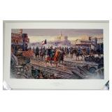 1004	MORT KUNSTLER LIMITED ED PRINT  SIGNED AND NUMBERED 69, *ORDER OUT OF CHAOS*. 21 IN X 33 1/2 IN